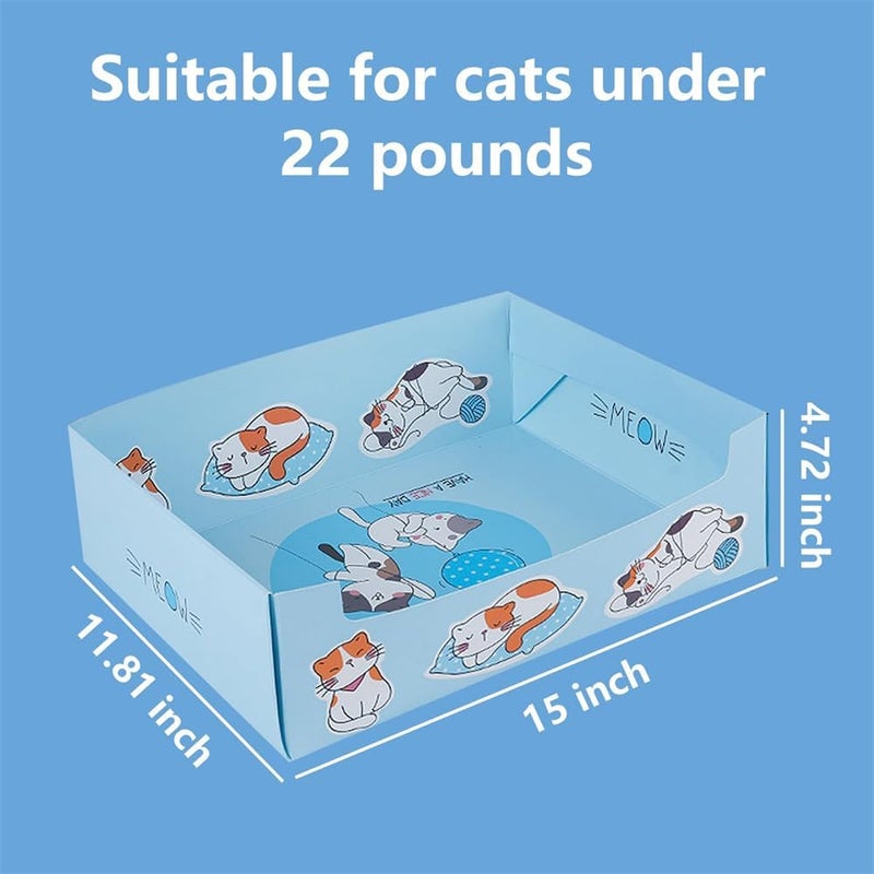 5 Pcs Disposable Cat Litter Box, 15 x 11.81 x 4.72 Inch Medium Litter Boxes for Cats, Waterproof Foldable Portable Tray for Cats, Small Pets, Travel-Friendly - Image 2