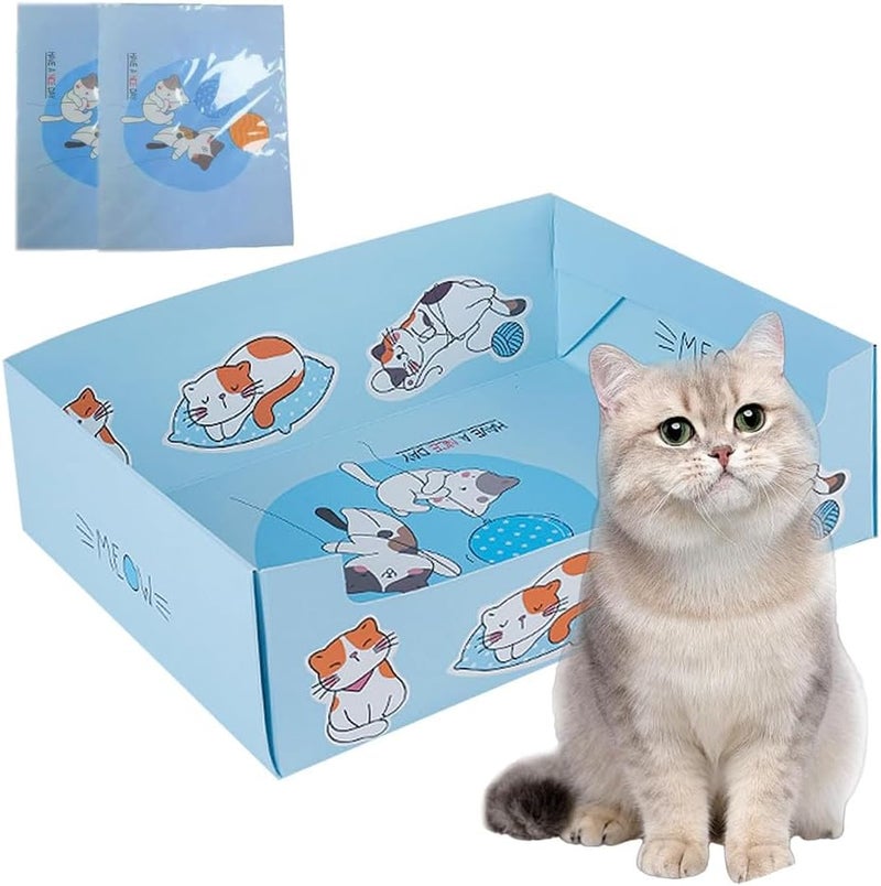 5 Pcs Disposable Cat Litter Box, 15 x 11.81 x 4.72 Inch Medium Litter Boxes for Cats, Waterproof Foldable Portable Tray for Cats, Small Pets, Travel-Friendly - Image 1