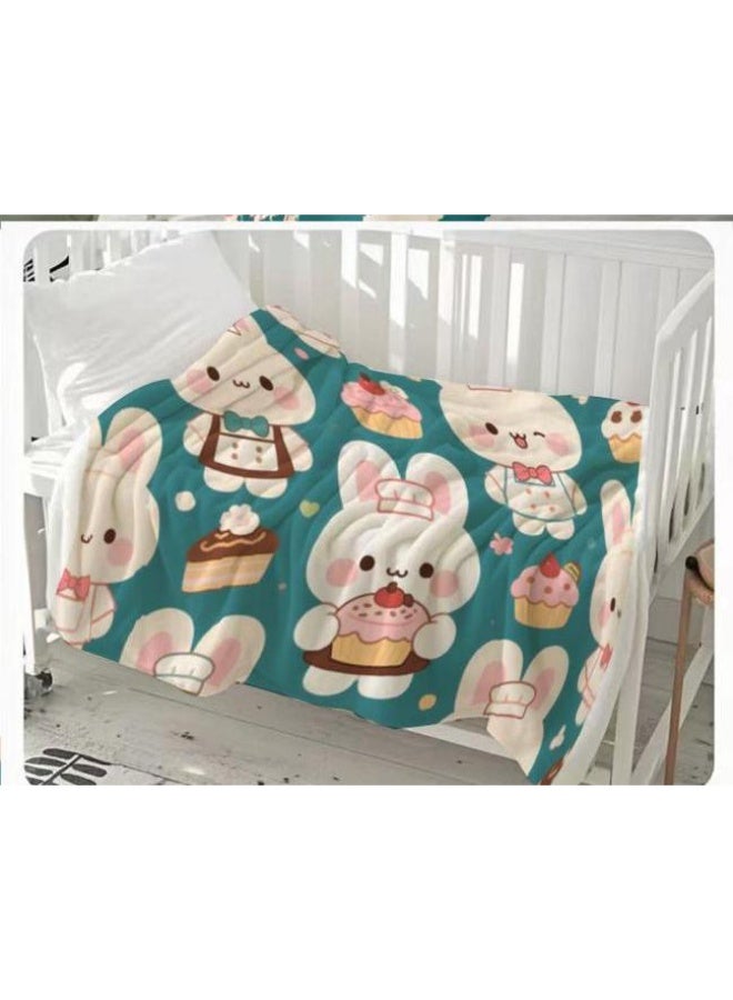 عام بطانية رقيقة من الفانيلا الكرتونية للأطفال والرضع (دافئة ومريحة، ومناسبة للنوم والألعاب) 70 سم * 100 سم - Image 2