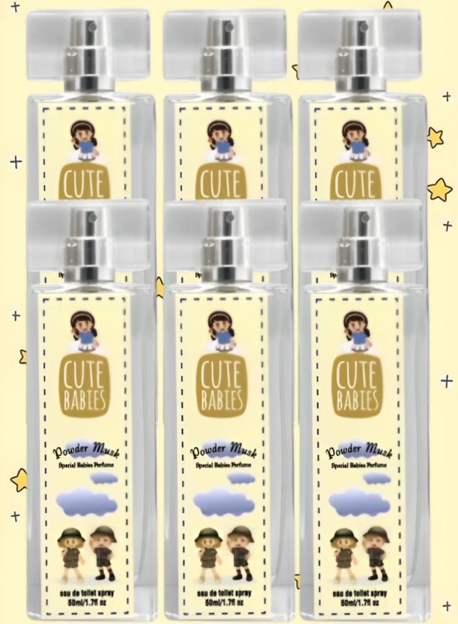 Cute 6 Pieces Babies Powder Musk Perfume 50ml EDT - Image 1