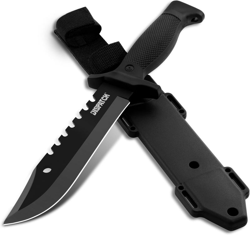 Dispatch Fixed Blade Hunting Knife with Sheath, 12-inch Survival Knives for Men Tactical Bowie Knife with Non-Slip Handle for Bushcraft, Outdoor Camping - Image 1