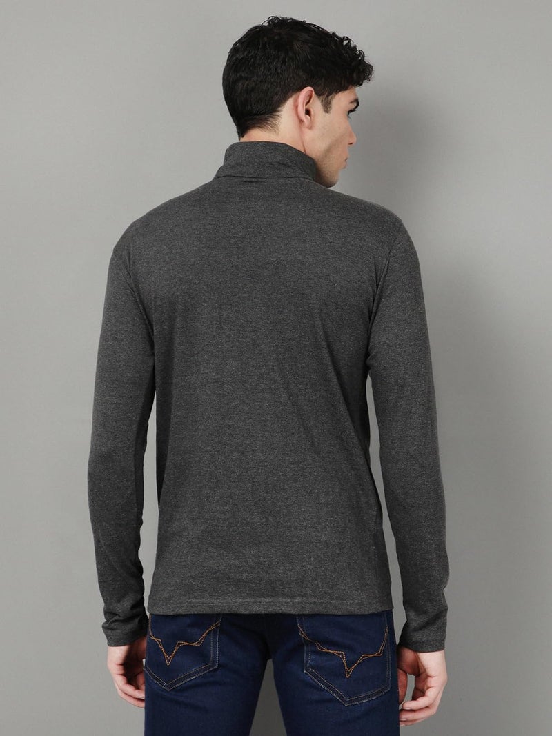 KRYPTIC Men’s Winter Wear Solid Turtleneck T-Shirt - Comfortable Cotton Full Sleeve Casual Top - Image 2