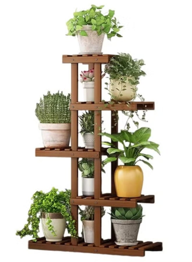 keke Balcony Flower Rack Storage in Living Room Multiple Layers  Brown103*25*59cm - Image 1