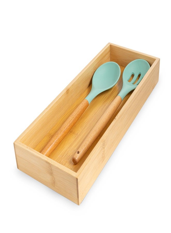 Smart Design Rectangular Bamboo Drawer Tray 15" x 6.1" x 2" (L x W x H) - Image 2