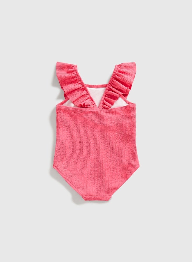 mothercare Hot Pink Frill Swimsuit - Image 2