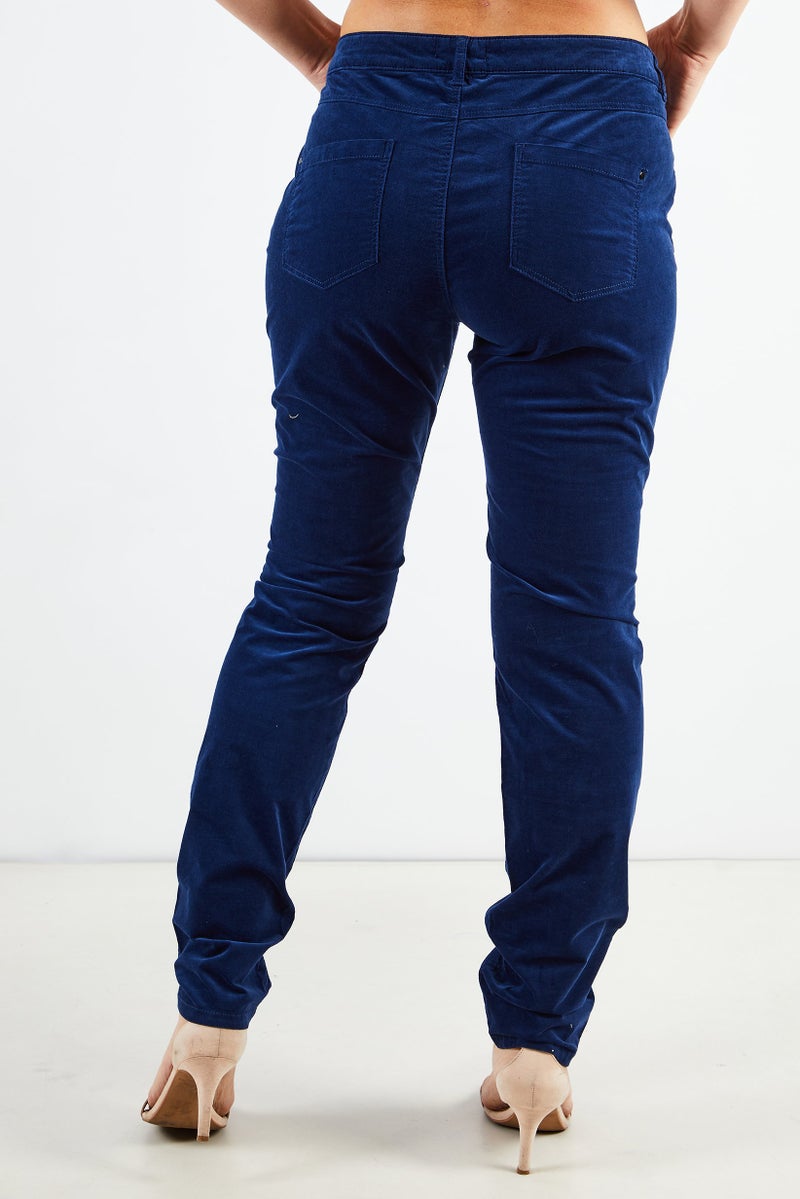 One Step Women Regular Fit Solid Trouser Pants, Navy - Image 4