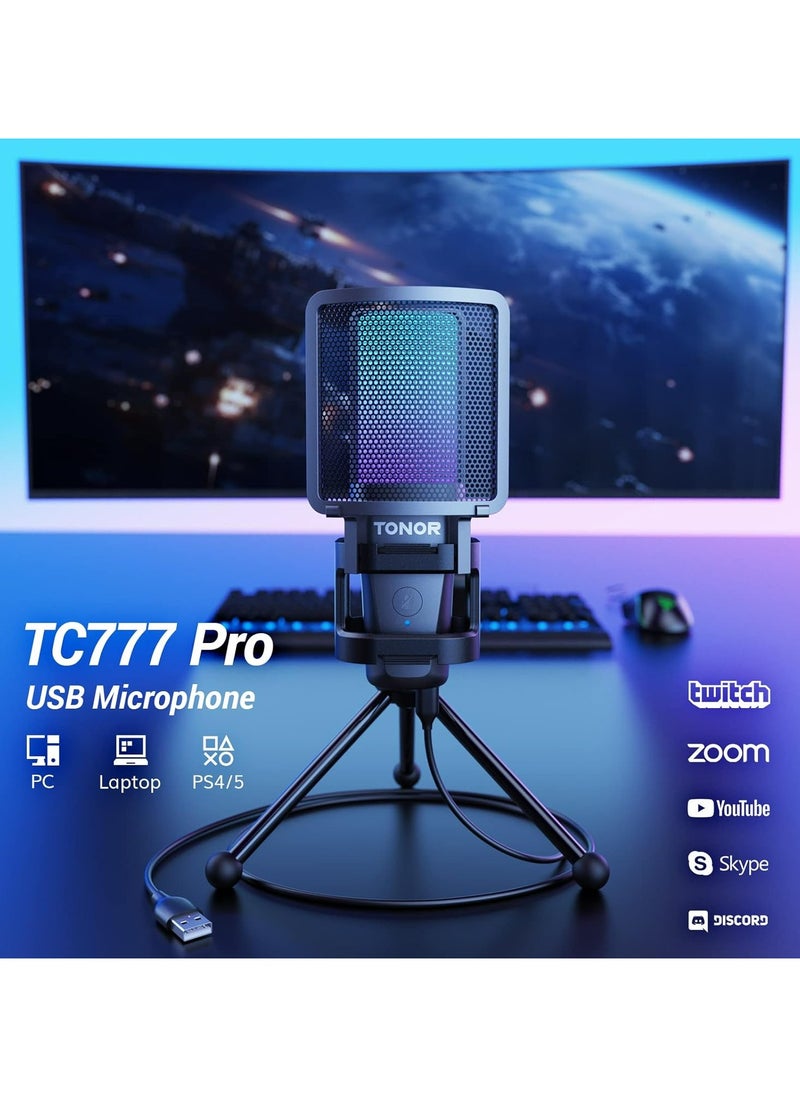 TONOR - "USB Gaming Microphone with RGB Lighting - Quick Mute, Precision Control, Ideal for Gaming, Streaming, and Podcasting - TC777 Pro" - Image 1