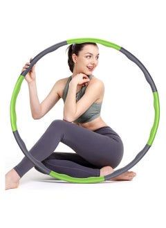 Weighted Hula Hoop - 8 Section Detachable Hoola Hoop, Adjustable Hula Hoops for Adults Weight Loss, Exercise Hula Hoop with Soft Padding and Wavy Ridges
