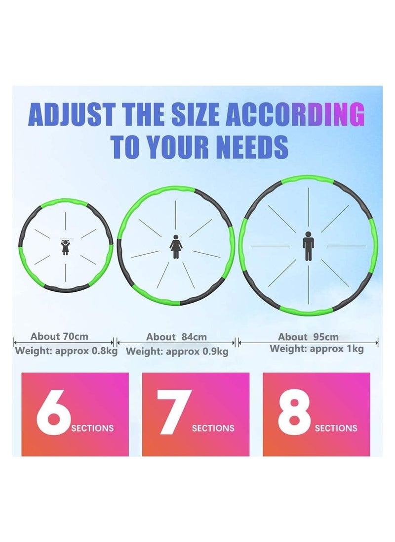 Arabest - Weighted Hula Hoop - 8 Section Detachable Hoola Hoop, Adjustable Hula Hoops for Adults Weight Loss, Exercise Hula Hoop with Soft Padding and Wavy Ridges - Image 1