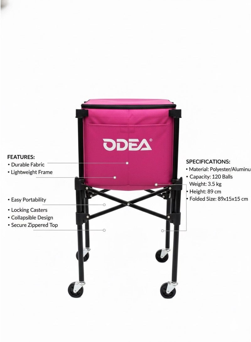 أوديا سلة كرات التنس أوديا برو بعجلات - تسع حتى 120 كرة، قابلة للحمل والطي - Image 5