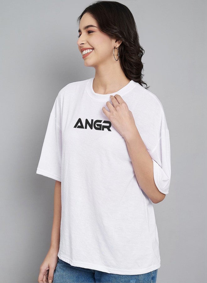 Trend Level Women Typography Printed Drop-Shoulder Sleeves T-shirt - Image 3