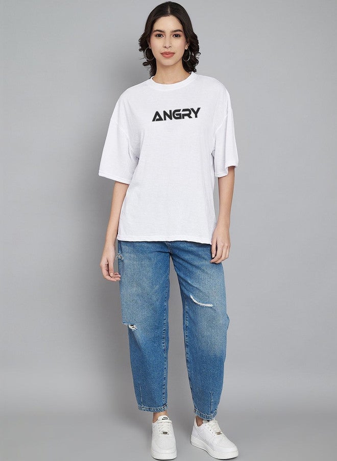 Trend Level Women Typography Printed Drop-Shoulder Sleeves T-shirt - Image 5