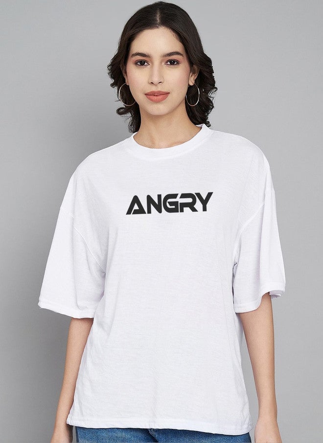 Trend Level Women Typography Printed Drop-Shoulder Sleeves T-shirt - Image 1