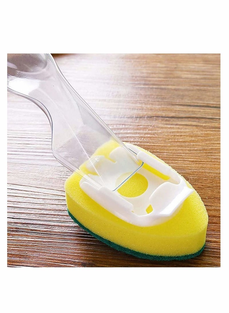 Y&D Kitchen Cleaning Brush Set, 1 Pcs Dish Wands and 3 Refill Replacement Heads Long Handle Sponge - Image 5
