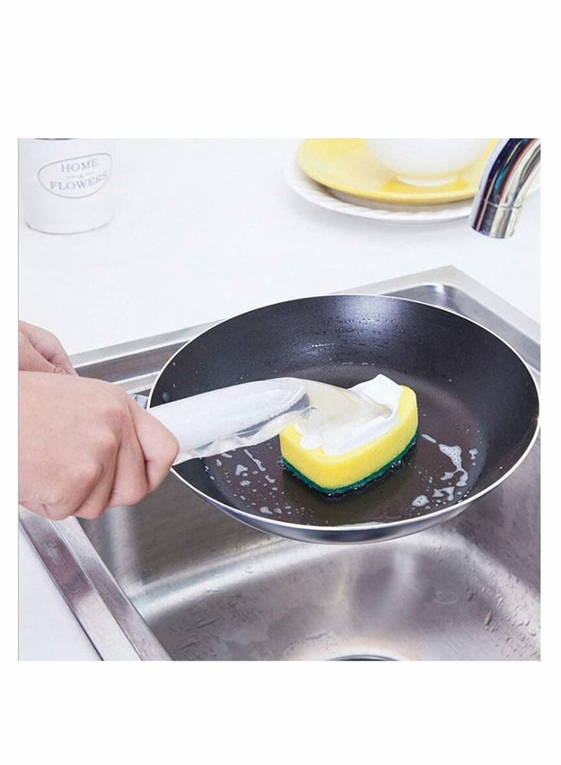 Y&D Kitchen Cleaning Brush Set, 1 Pcs Dish Wands and 3 Refill Replacement Heads Long Handle Sponge - Image 3