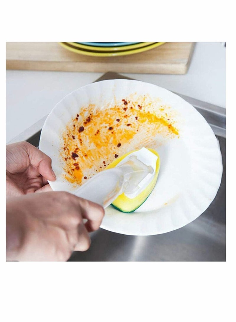 Y&D Kitchen Cleaning Brush Set, 1 Pcs Dish Wands and 3 Refill Replacement Heads Long Handle Sponge - Image 4