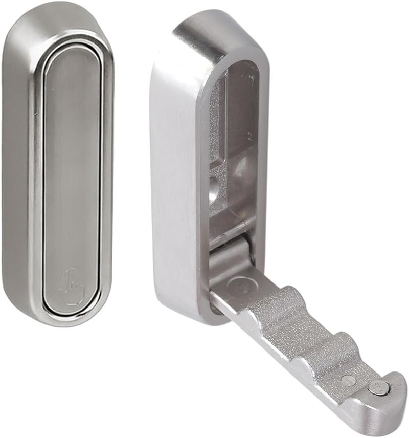 Silver Heavy Duty Aluminum Alloy Folding Wall Hook Set of 2 for Coats Hats Backpacks Towels - Image 1