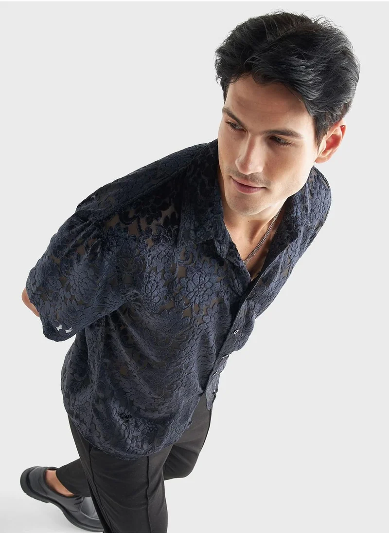 Splash FAV Textured Regular Fit Shirt