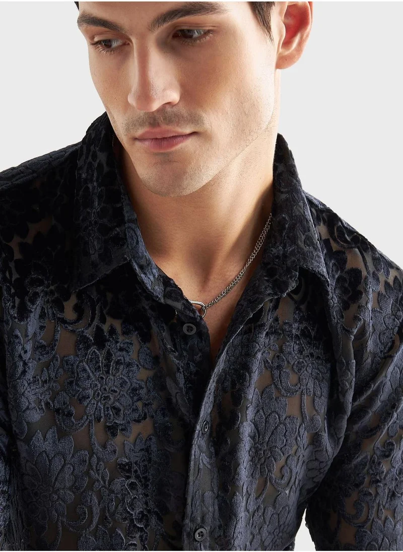 Splash FAV Textured Regular Fit Shirt