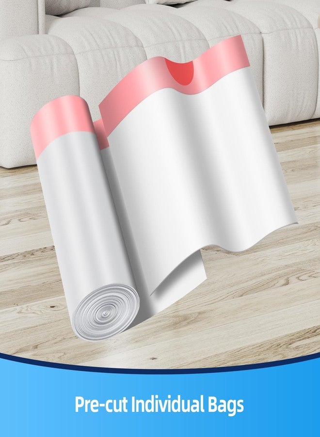 KUK 1.6 Gallon Drawstring Trash Bags - 60 Count White Small Garbage Bags, Unscented Strong Plastic Waste Basket Liners for Home/Office/Car, Fits 4.5-8 Liter Bins, 6 Rolls with Tear-Free Design - Image 4