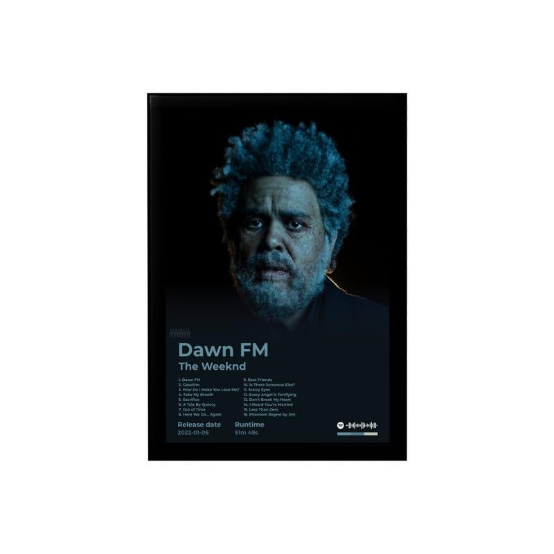 BLINKART BLINKART The WeekendDawn FMMusic Album Songs Hanging Photo Frame Poster 1310 InchWall Print Decor For Home Bedroom Living Room Office Study Room Gift Song Link QR Code With Your Photo Frame  - Image 1