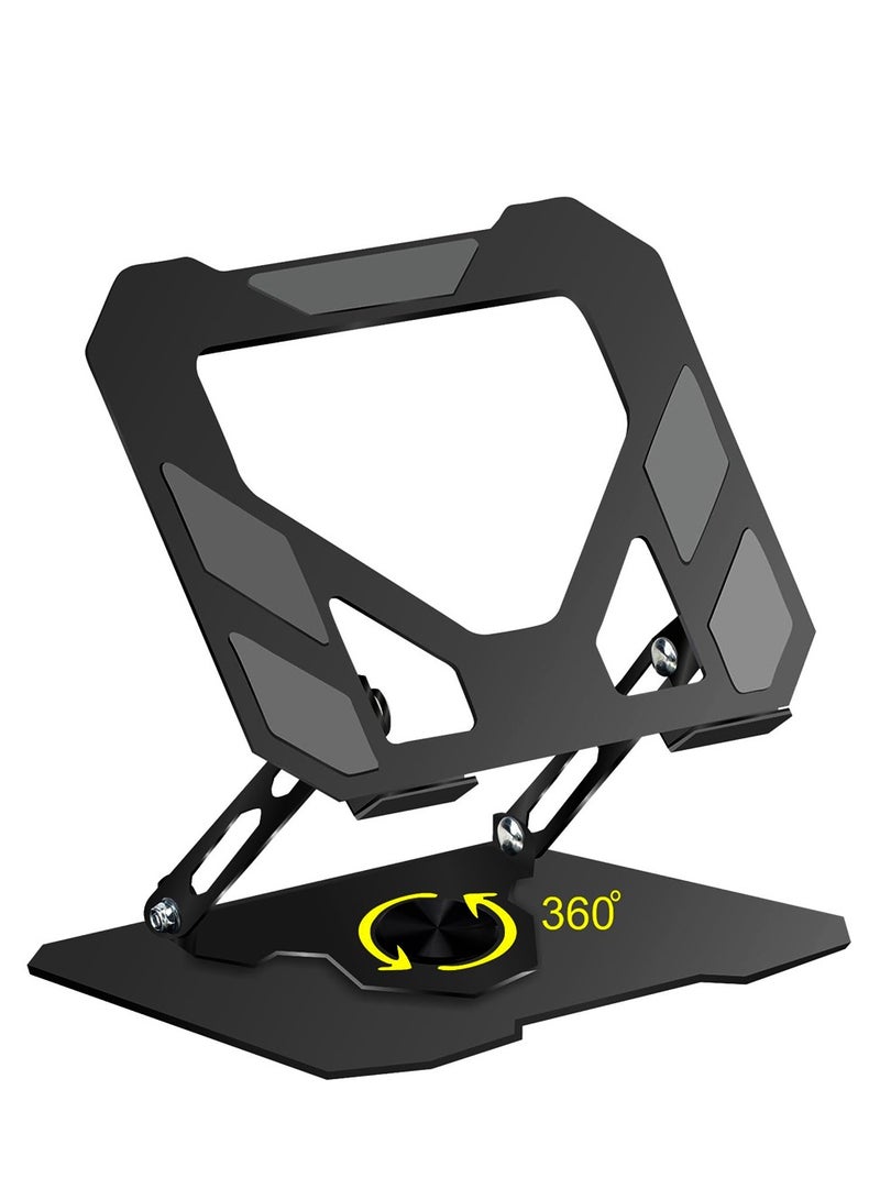 High-quality metal Laptop and Tablet stand with a stable base and adjustable design , 360° rotation and flexible height , Durable material supports all tablets for a comfortable and safe user experience in the office or home Multicolor  - Image 1