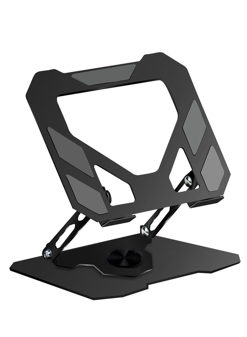 High-quality metal Laptop and Tablet stand with a stable base and adjustable design , 360° rotation and flexible height , Durable material supports all tablets for a comfortable and safe user experience in the office or home Multicolor