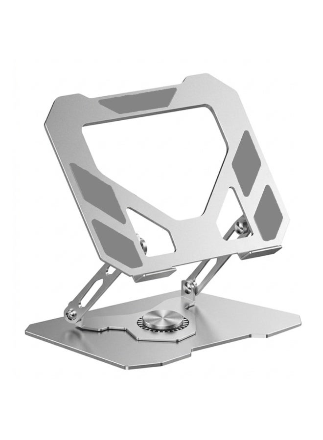 High quality metal Laptop and Tablet stand with a stable base and adjustable design , 360° rotation and flexible height , Durable material supports all tablets for a comfortable and safe user experience in the office or home