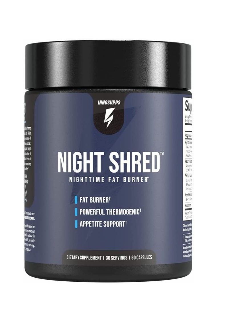 INNOSUPPS Inno Supps Night Shred, Natural Sleep Support - Appetite Suppressant And Weight Loss Support - 60 Vegetarian Capsules