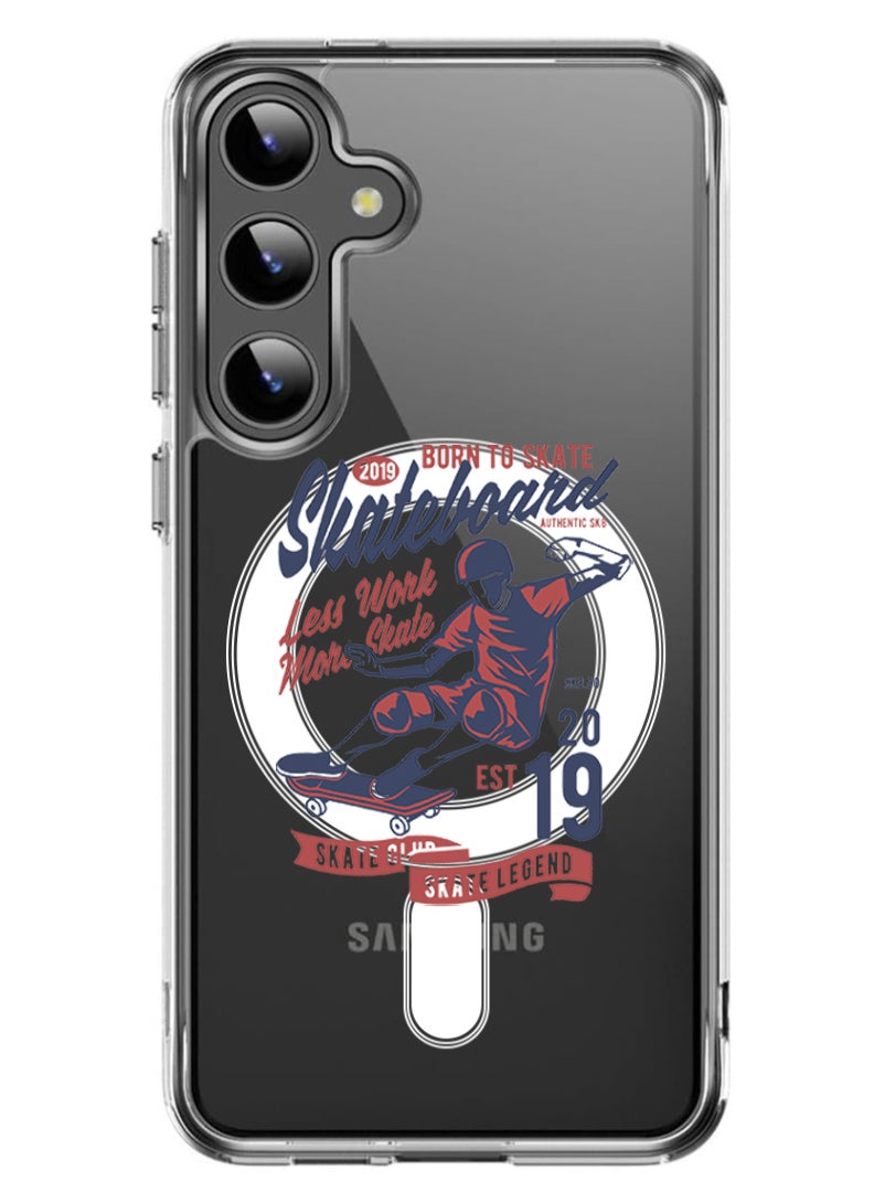 Theodor Magnetic Case for Samsung Galaxy S24 6.2-inch Compatible with MagSafe Wireless Charging, Shockproof Phone Bumper Cover Skateboard copy - Image 1