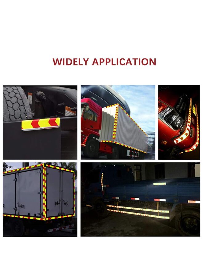 2 PCS Warning Tape, Reflective Tape of Arrow Caution Water-proof High Visibility,Hazard Caution Warning Adhesive Tape Outdoor for Floor Marking, Trailers, Trucks, Cars, Boats - Image 5