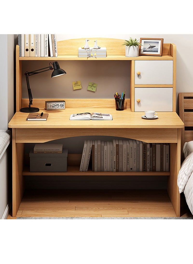 Computer Desk with Storage Shelves Home Office Writing Desk Modern Gaming Writing Table for Home Office Furniture (Brown)