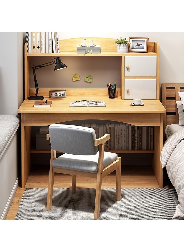 Computer Desk with Storage Shelves Home Office Writing Desk Modern Gaming Writing Table for Home Office Furniture (Brown)