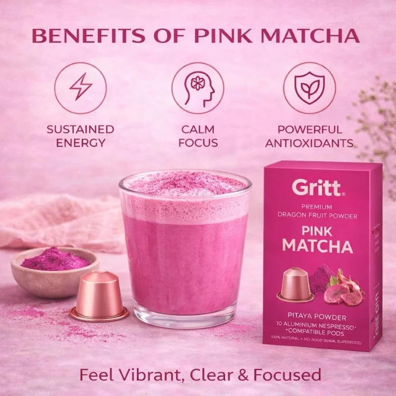 غريت Gritt Pink Matcha (Pitaya Powder) - 10 Pods