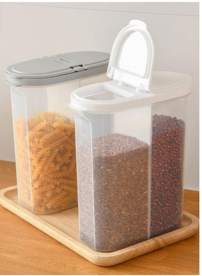 اليسا حاويات طعام كبيرة محكمة الغلق لتخزين المطبخ، برطمان محكم الغلق، علب طعام محكمة الغلق مقاومة للهواء، للقهوة والشاي والسكر والوجبات الخفيفة، منظم باللون الرمادي - Image 5