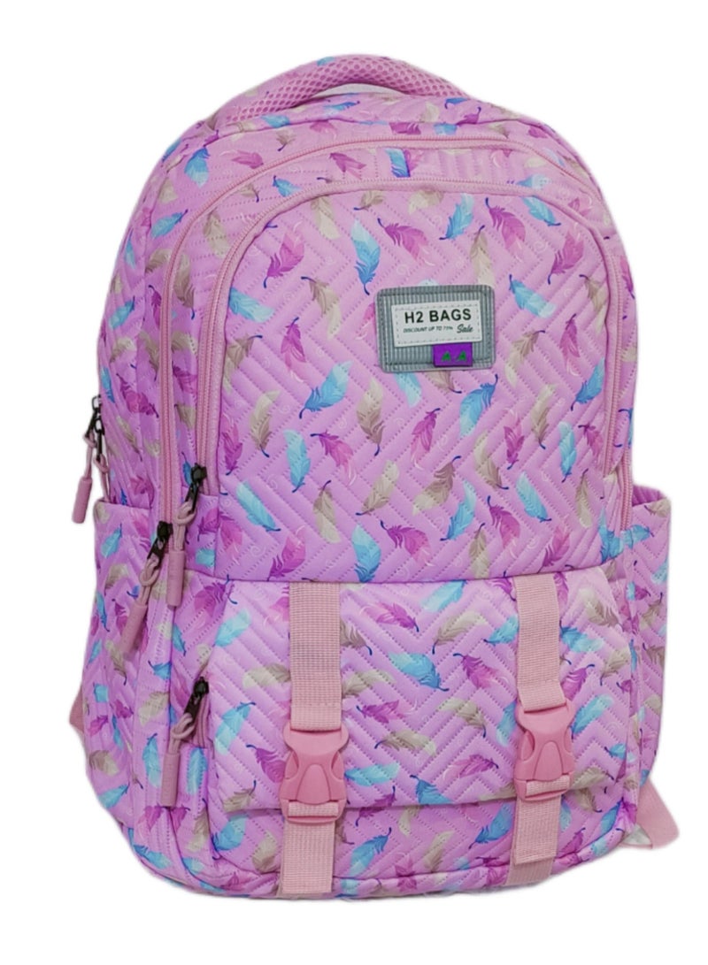 h2 Large trendy school baded multizips bag backpack - Image 2