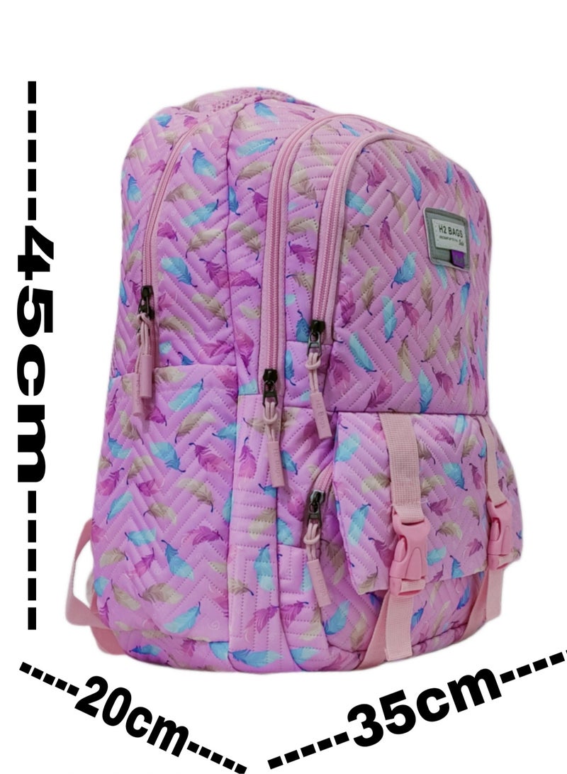 h2 Large trendy school baded multizips bag backpack - Image 3
