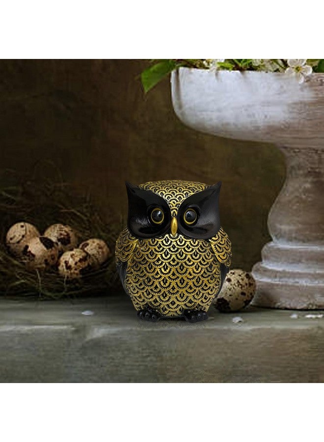 Xtore® Modern Classy Lucky Owl Resin Art Figure Showpiece (Pack of 1, Black and Golden) - Image 5