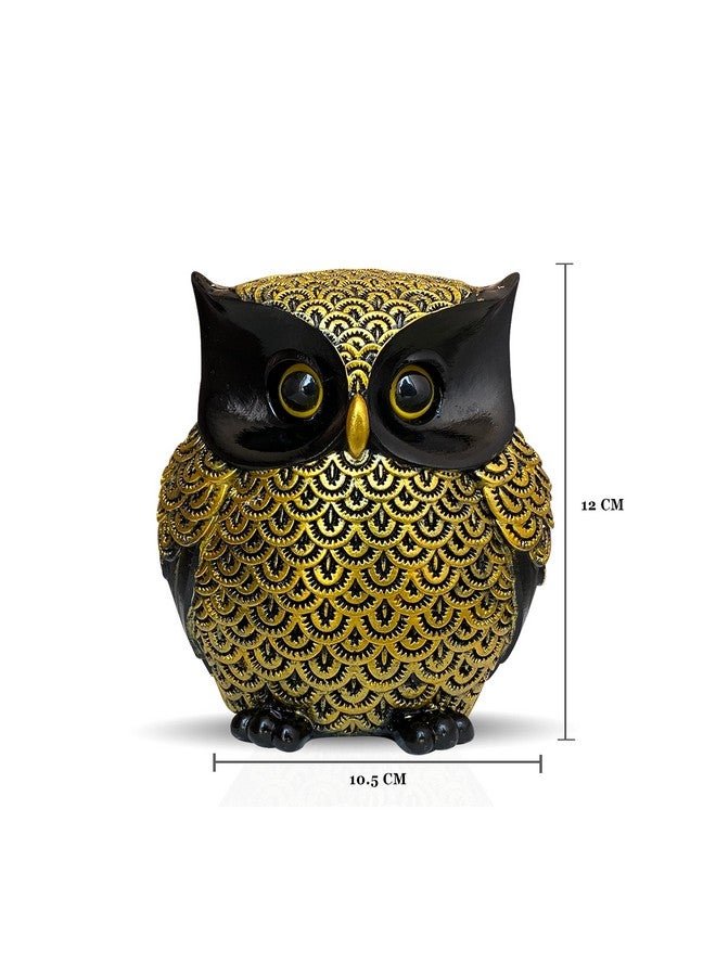 Xtore® Modern Classy Lucky Owl Resin Art Figure Showpiece (Pack of 1, Black and Golden) - Image 4