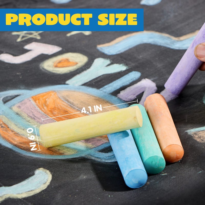 JOYIN 180 PCS Washable Sidewalk Chalks Set in 20 Colors Non-Toxic Jumbo Chalk for Outdoor Art Play, Painting on Chalkboard, Blackboard and Playground - Image 5