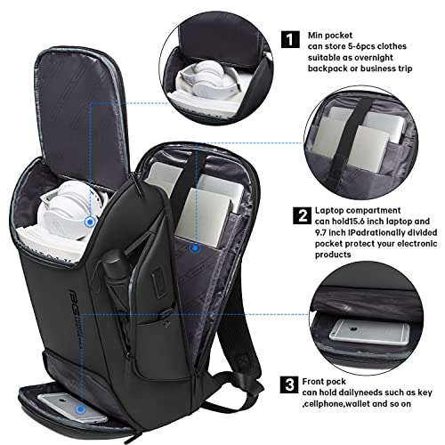 BANGE Business Laptop Smart backpack Can Hold 15.6 Inch Laptop Commute Backpack Carry on bag for men and women (Black) - Image 2
