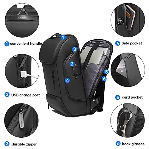 BANGE Business Laptop Smart backpack Can Hold 15.6 Inch Laptop Commute Backpack Carry on bag for men and women (Black) - Image 3