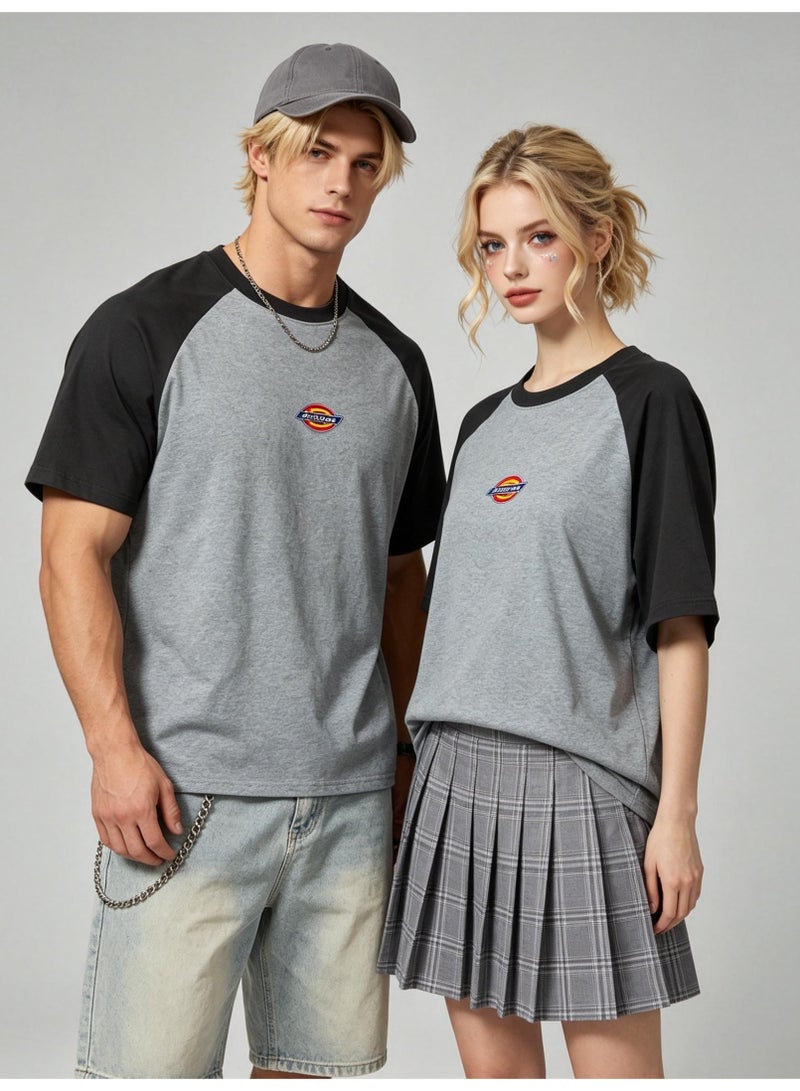 Dickies Loose short-sleeved T-shirts for men and women with shoulder inserts in summer with contrast stitching. - Image 3