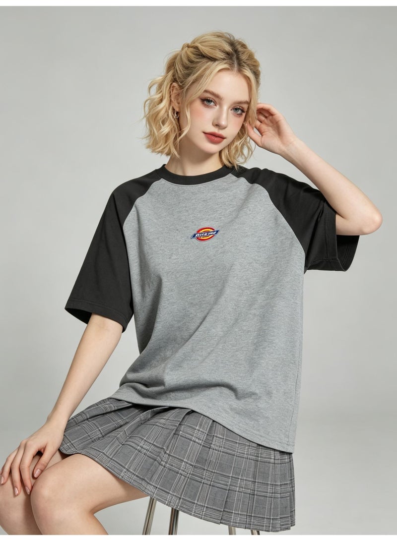 Dickies Loose short-sleeved T-shirts for men and women with shoulder inserts in summer with contrast stitching. - Image 4