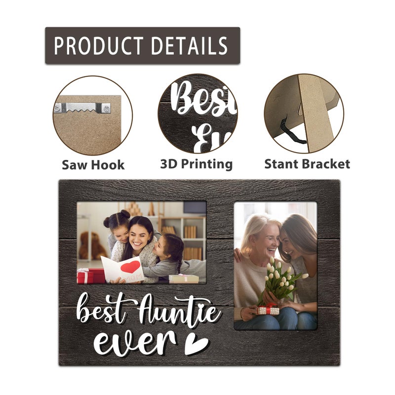 JNDJE هدايا Jndje Aunt Gifts عيد الميلاد هدية من هدايا عيد ميلاد أخت أخت لعمة إطار الصورة ثلاثية الأبعاد عقد 4 × 6 بوصتين - هدايا عمة رائعة إطار صورة - Image 4
