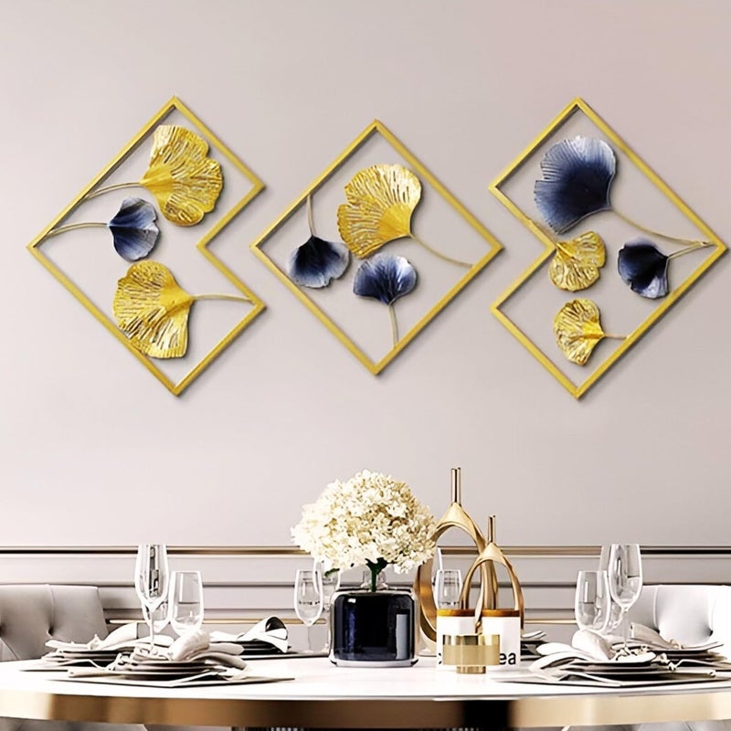 FUNTEREST Handcrafted Metal Wall Decoration|Decorative Wall Hanging Art Decor Leaf Sculpture For Living Room Bedroom Office&Entryway, 46 Cm - Image 3