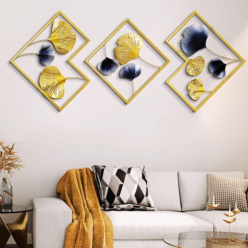 FUNTEREST Handcrafted Metal Wall Decoration|Decorative Wall Hanging Art Decor Leaf Sculpture For Living Room Bedroom Office&Entryway, 46 Cm - Image 1