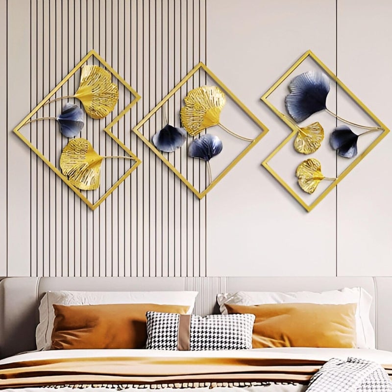 FUNTEREST Handcrafted Metal Wall Decoration|Decorative Wall Hanging Art Decor Leaf Sculpture For Living Room Bedroom Office&Entryway, 46 Cm - Image 4