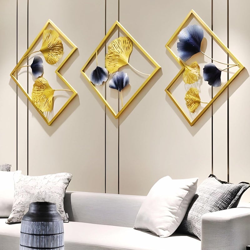 FUNTEREST Handcrafted Metal Wall Decoration|Decorative Wall Hanging Art Decor Leaf Sculpture For Living Room Bedroom Office&Entryway, 46 Cm - Image 2
