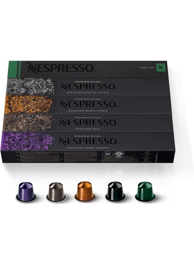 Nespresso Capsules OriginalLine, Ispirazione Variety Pack, Medium & Dark Roast Espresso Coffee, 50 Count Espresso Coffee Pods, Brews 1.35oz - Image 1